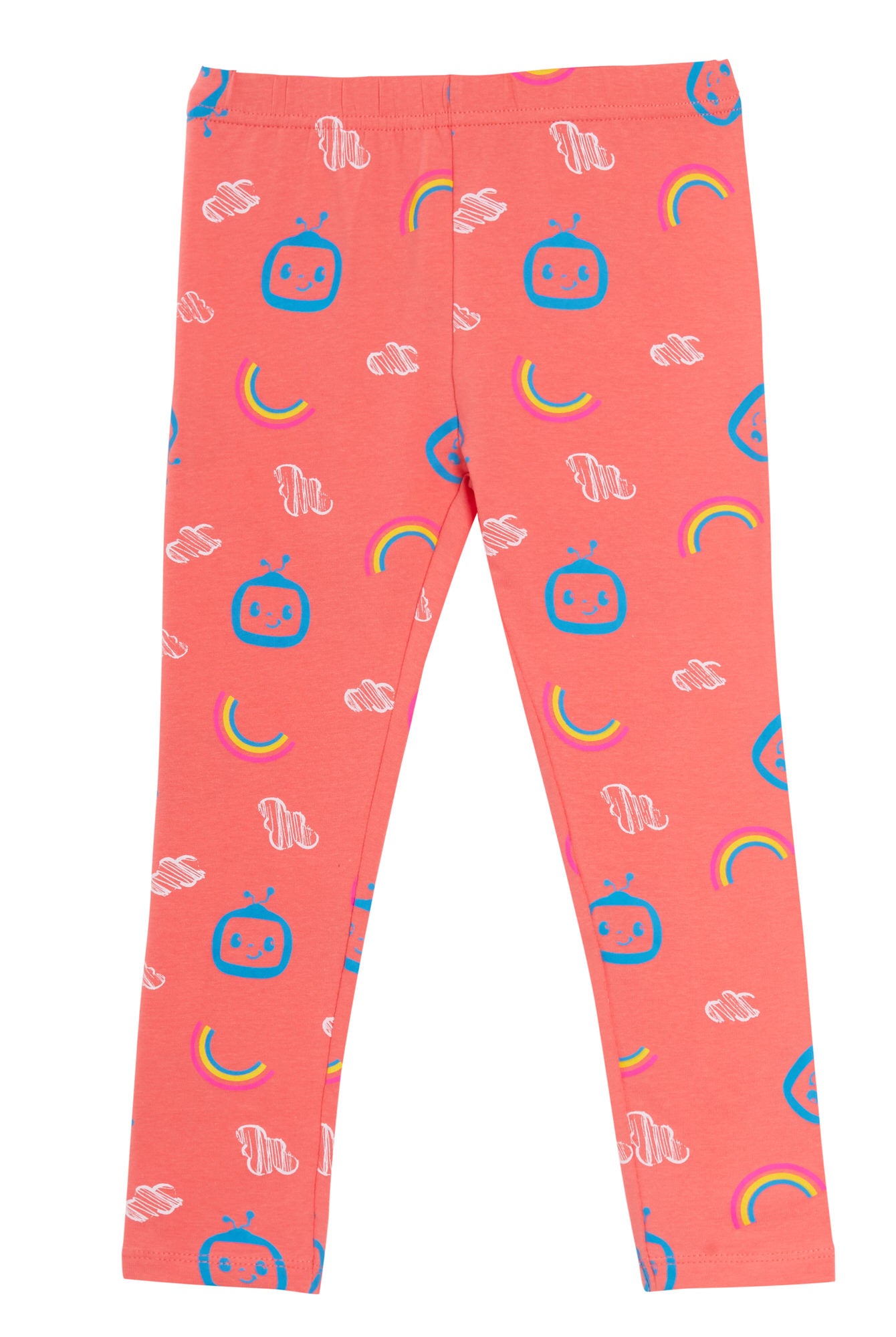 CoCoMelon Girls T-Shirt + Leggings Set JJ Rainbow Top Daywear Holiday Outfit