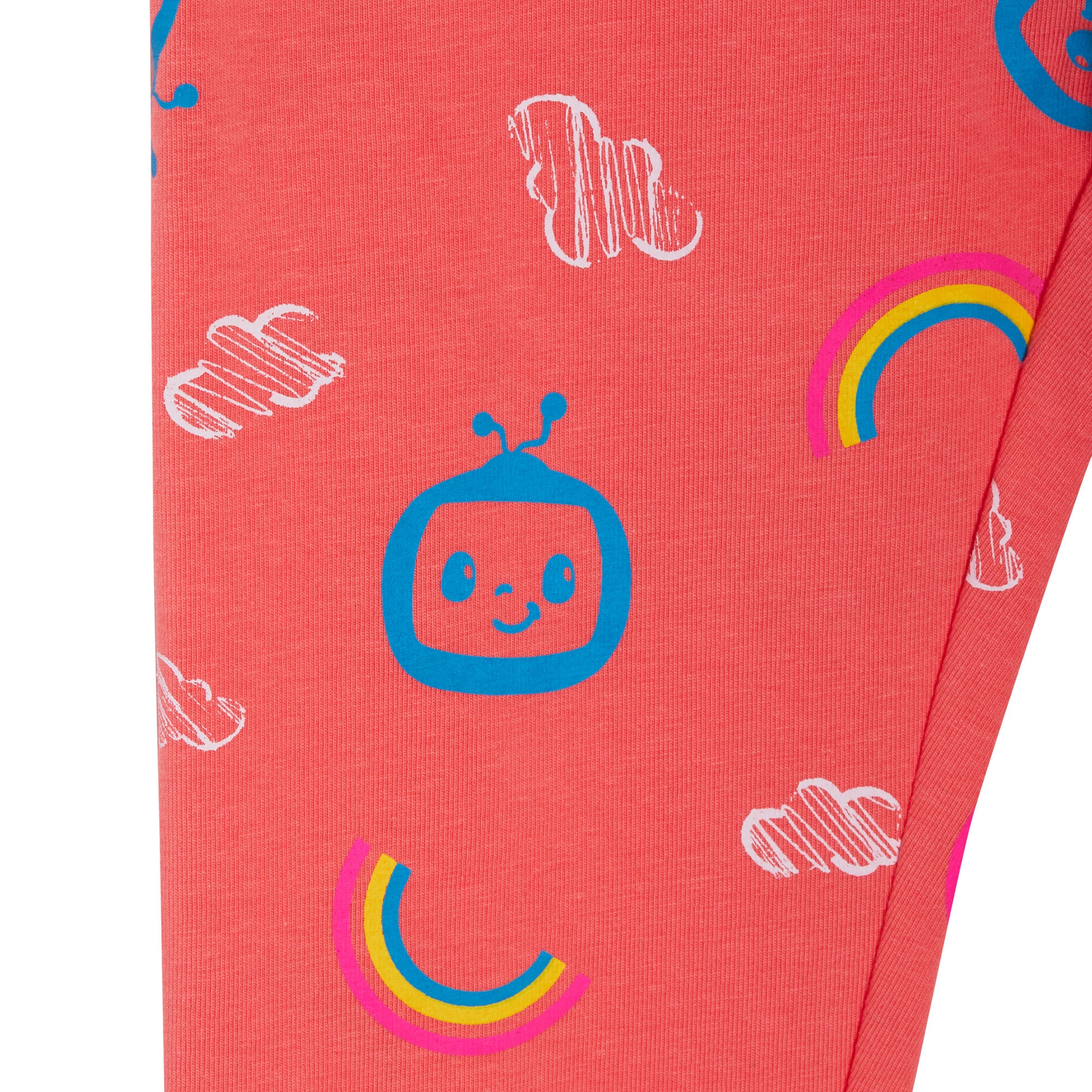 CoCoMelon Girls T-Shirt + Leggings Set JJ Rainbow Top Daywear Holiday Outfit