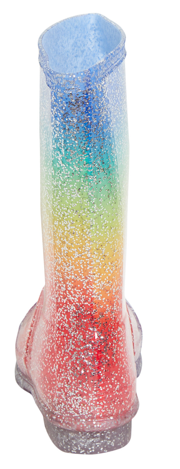 Girls Rainbow Glitter Wellington Boots Kids Wellies Rain Shoes Tall Snow Boots