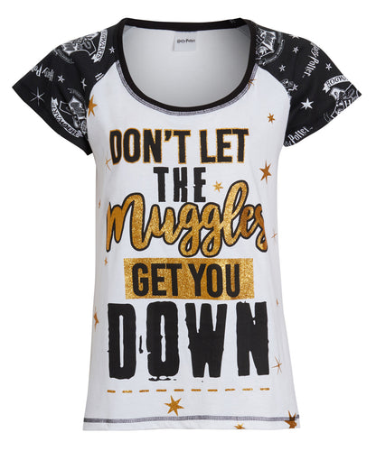 Womens Harry Potter Pyjamas Ladies Muggles Hogwarts PJs T-Shirt + Lounge Pants