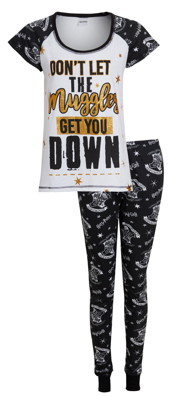 Womens Harry Potter Pyjamas Ladies Muggles Hogwarts PJs T-Shirt + Lounge Pants