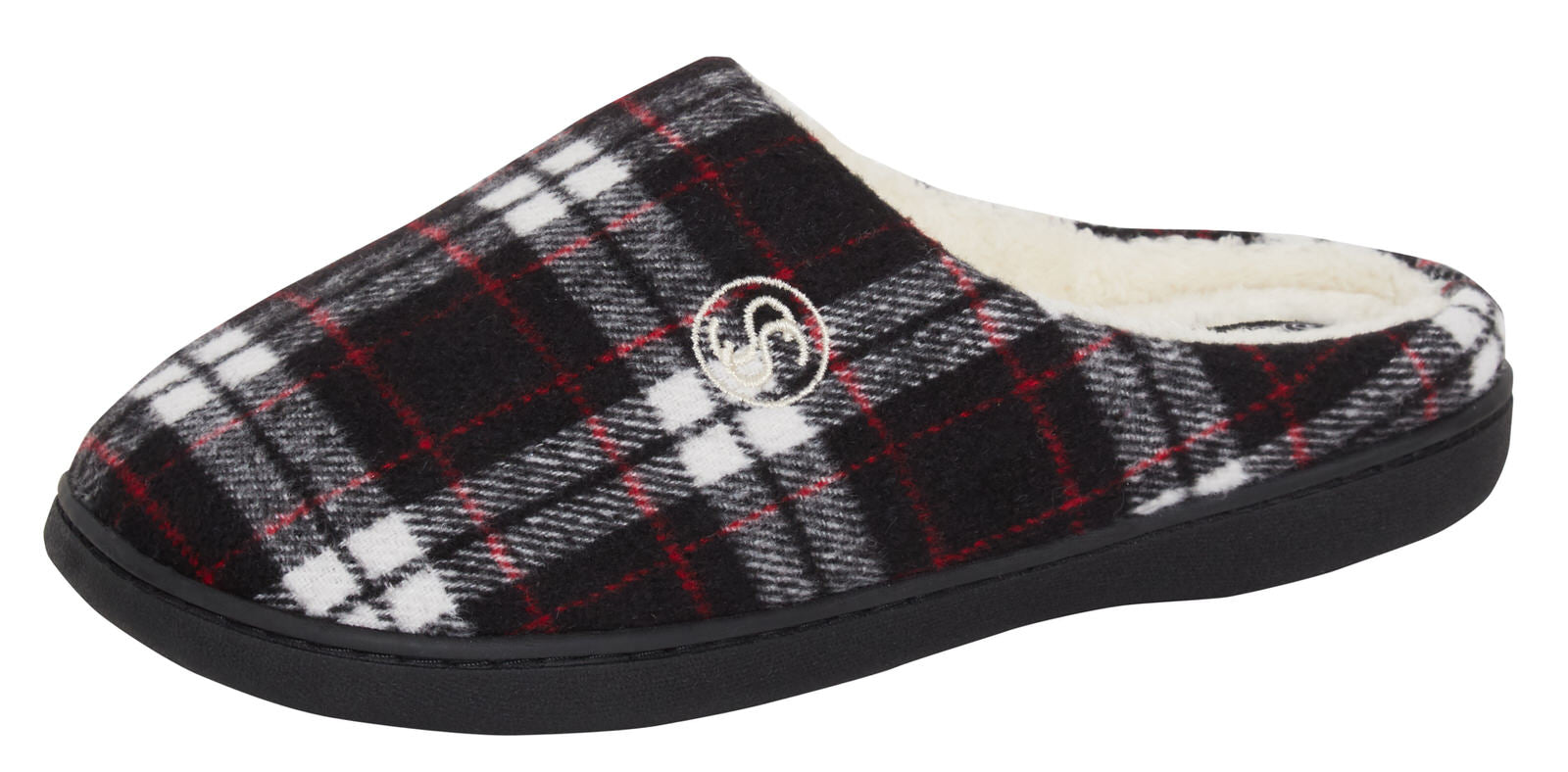 Strong Souls Mens Memory Foam Slippers Open Back Fleece Lined Mules House Shoes
