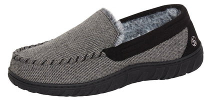 Mens Memory Foam Moccasin Slippers Faux Fur Lined Slip On Anti Slip House Shoes