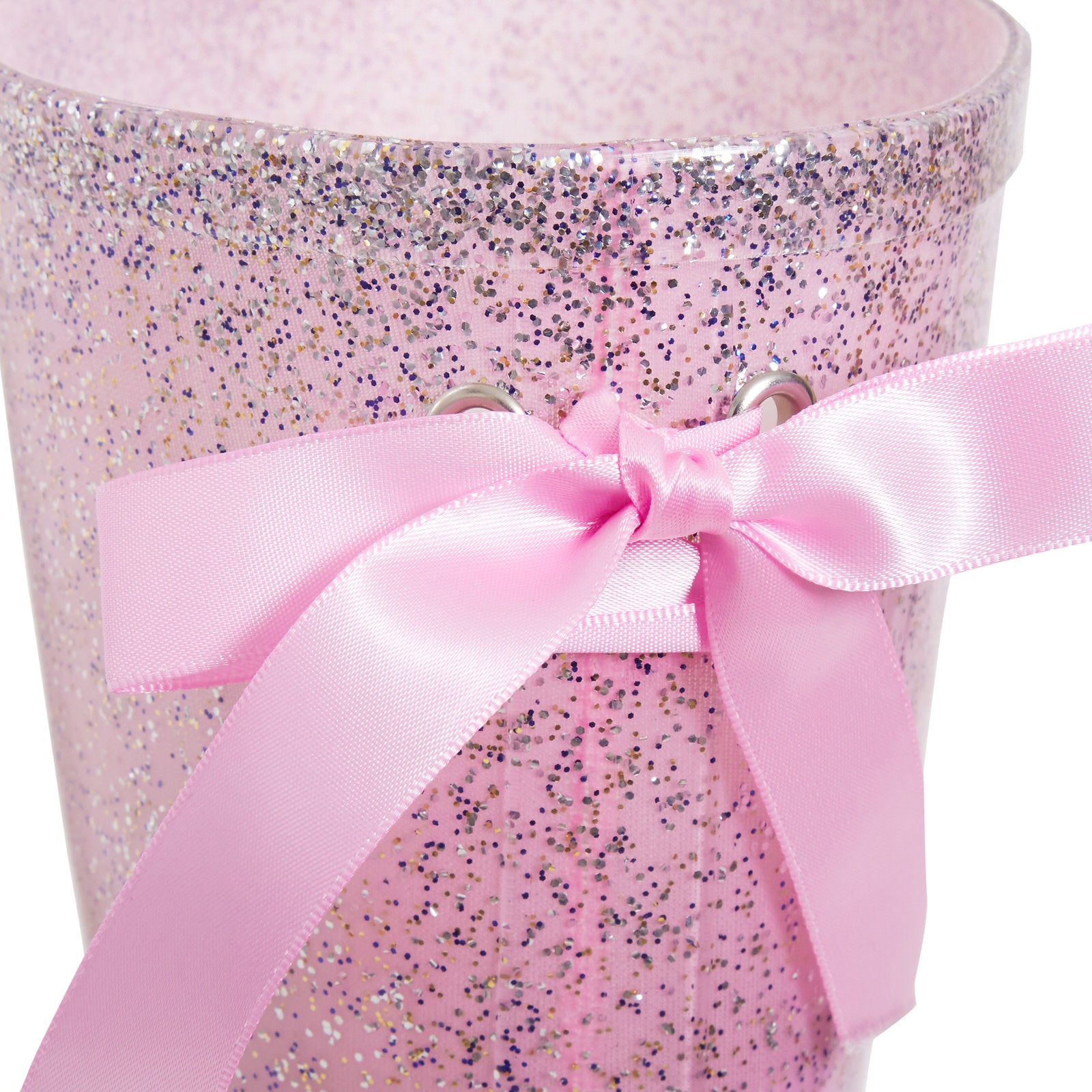 Pink Glitter Girls Wellington Boots with Bow Womens Wellies Rain Snow Shoes
