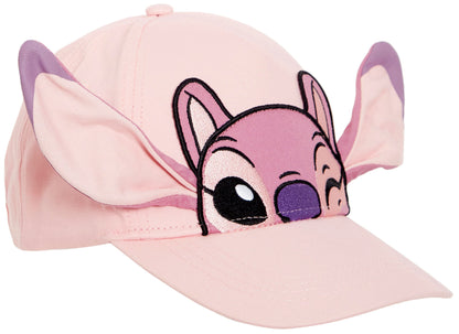 Girls Disney Angel Baseball Cap Kids 3D Ears Lilo & Stitch Summer Peaked Sun Hat