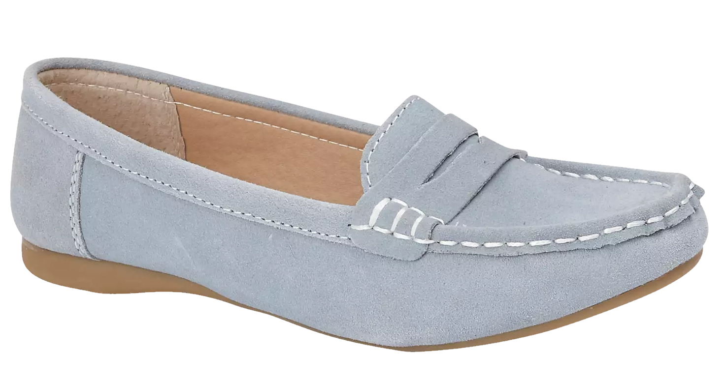 Womens Leather Loafers Flat Driving Comfort Shoes Cushioned Moccasins Deck Shoes