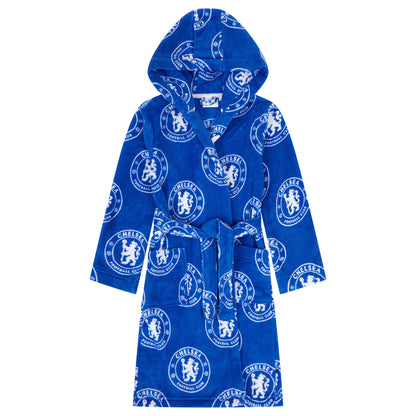 Official Chelsea FC 3 Piece Nightwear Premier League Football Dressing Gown Robe Kids Pyjama Set