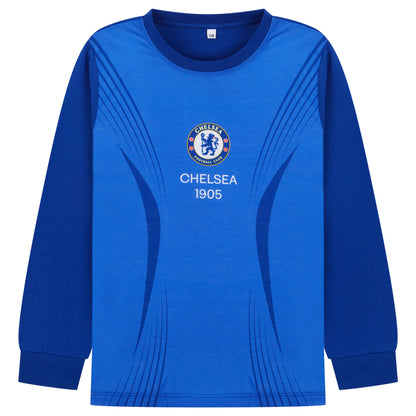 Official Chelsea FC 3 Piece Nightwear Premier League Football Dressing Gown Robe Kids Pyjama Set