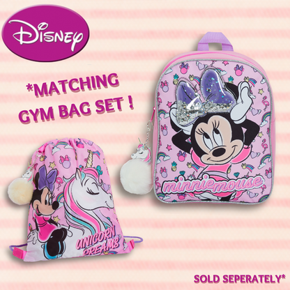 Disney Minnie Mouse Glitter Backpack Kids School Nursery Lunch Book Bag Rucksack
