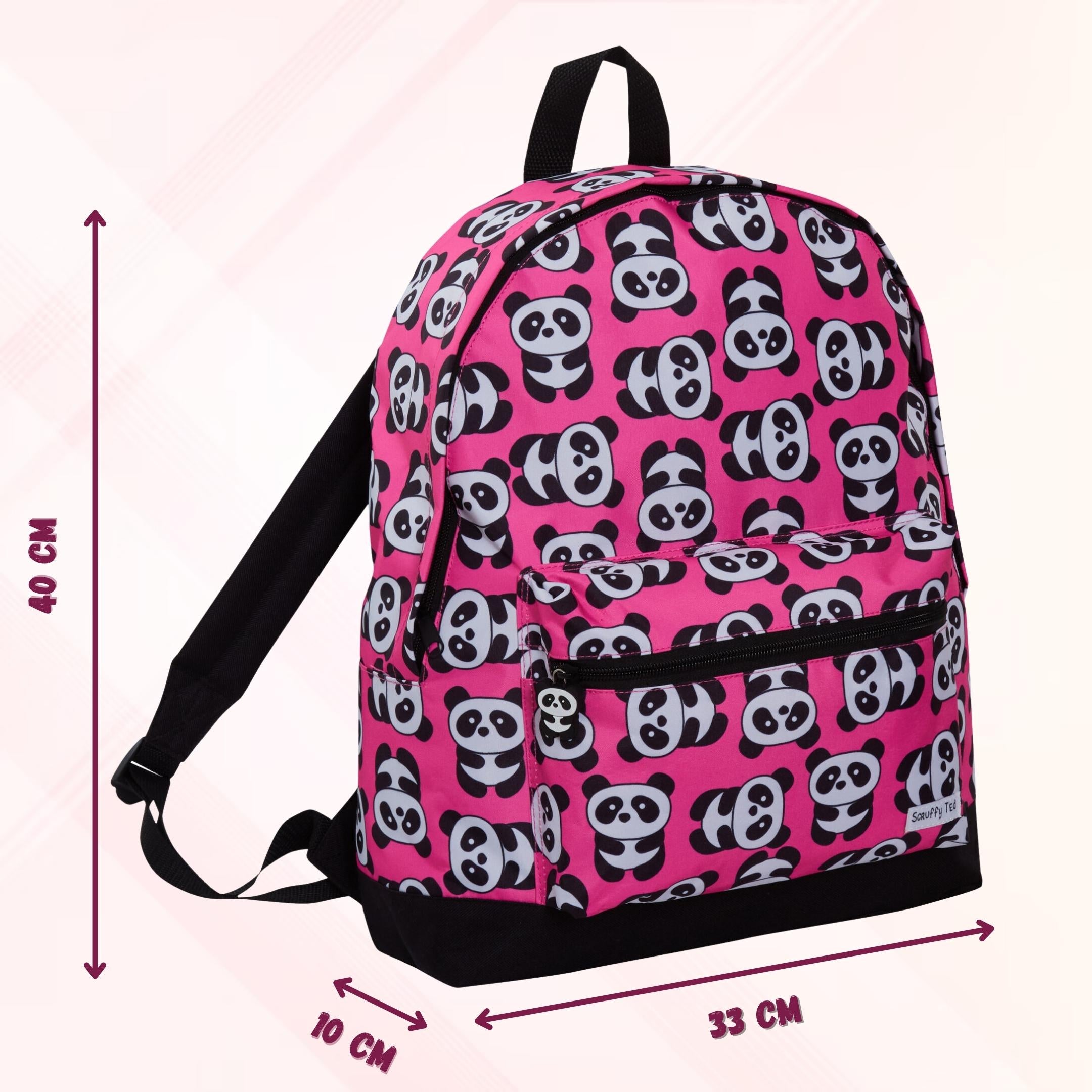 ScruffyTed Panda Girls Backpack Kids Large Capacity Travel Bag Multi School Bag