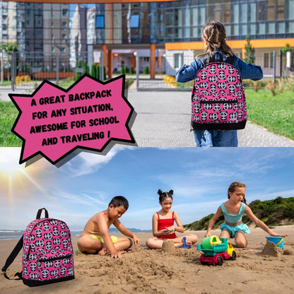 ScruffyTed Panda Girls Backpack Kids Large Capacity Travel Bag Multi School Bag