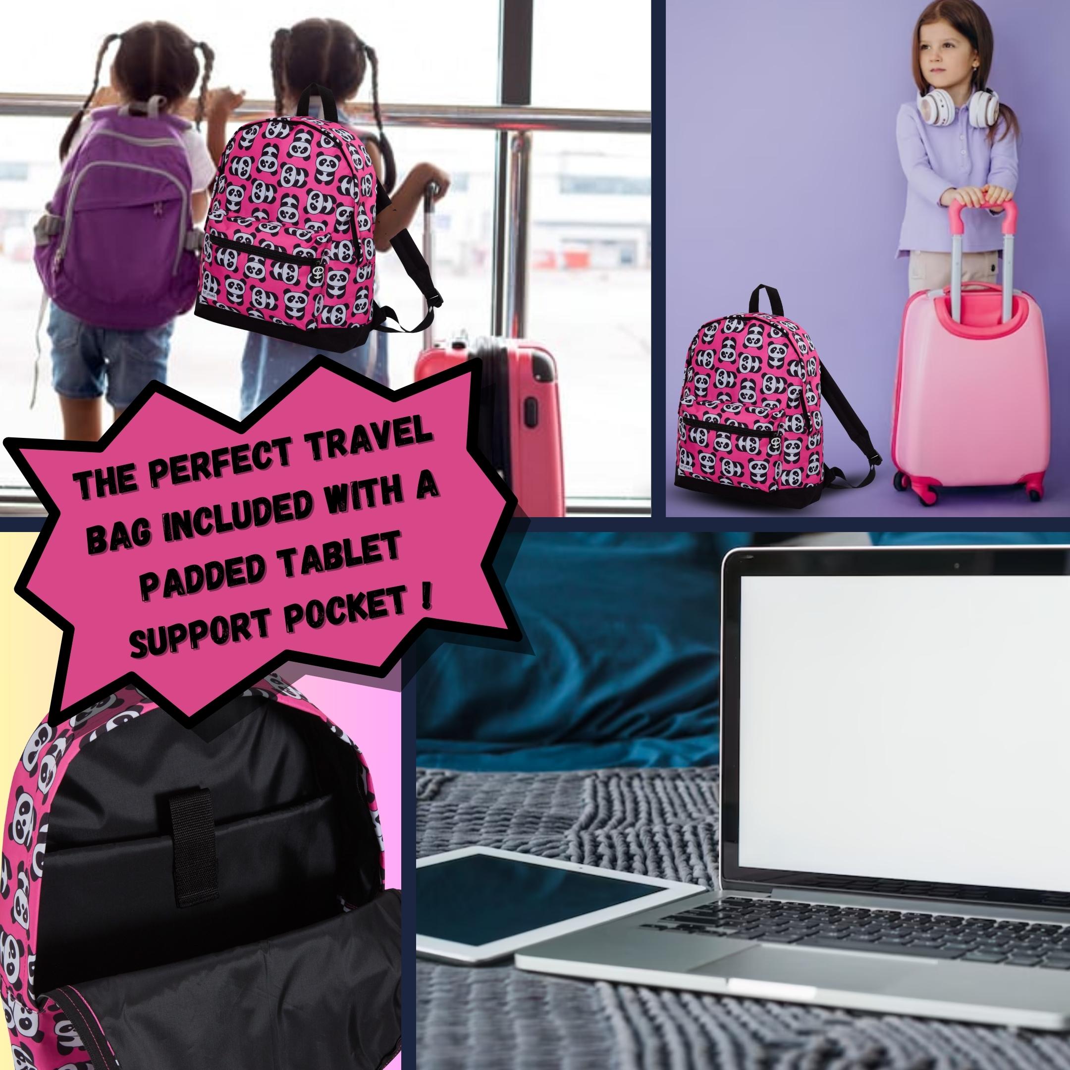 ScruffyTed Panda Girls Backpack Kids Large Capacity Travel Bag Multi School Bag