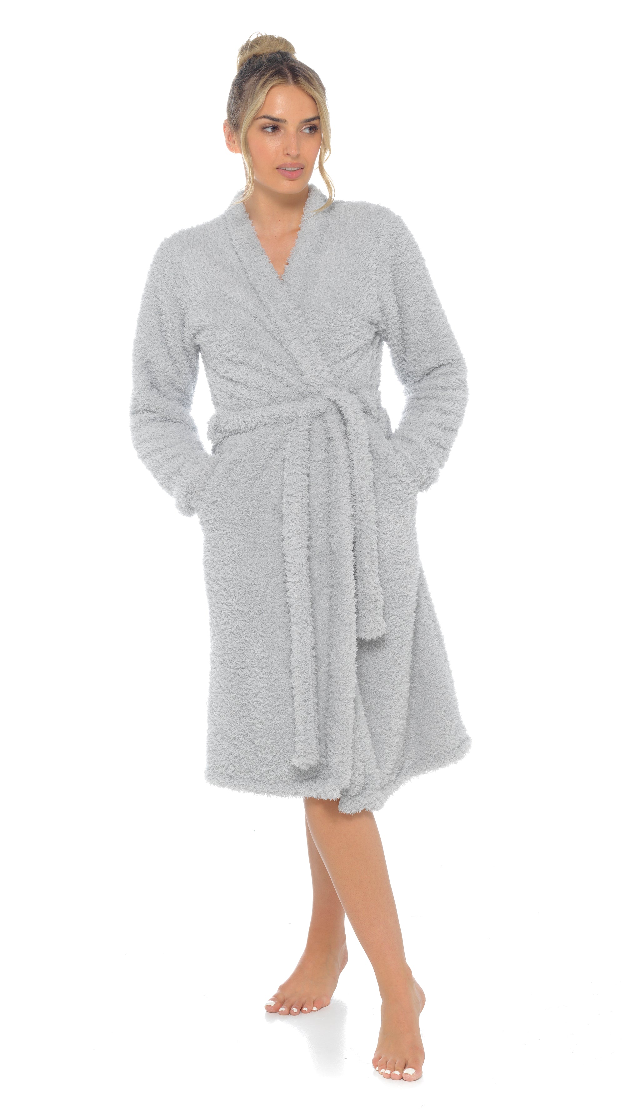 Womens Luxury Teddy Bear Fleece Long Cardigan Robe + Belt Ladies Dressing Gown