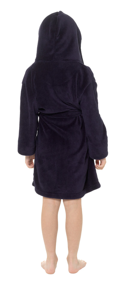 Boys Dressing Gown Kids Fleece Hooded Robe Childrens Bathrobe Teens Housecoat