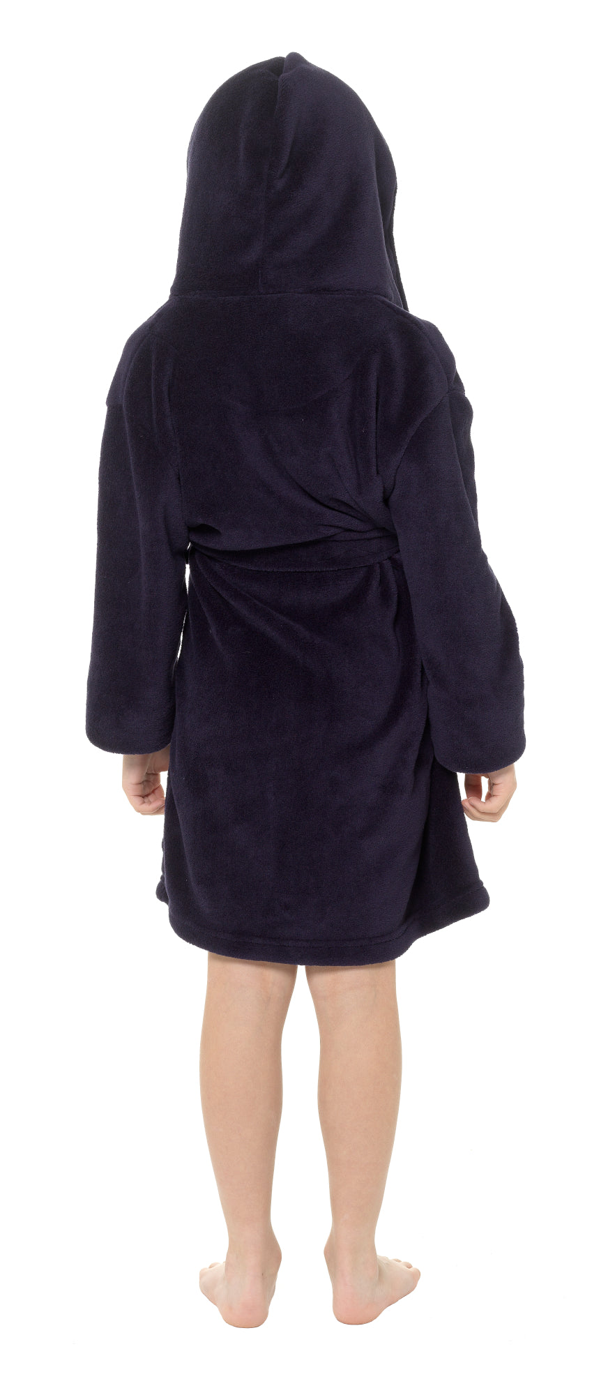 Boys Dressing Gown Kids Fleece Hooded Robe Childrens Bathrobe Teens Housecoat
