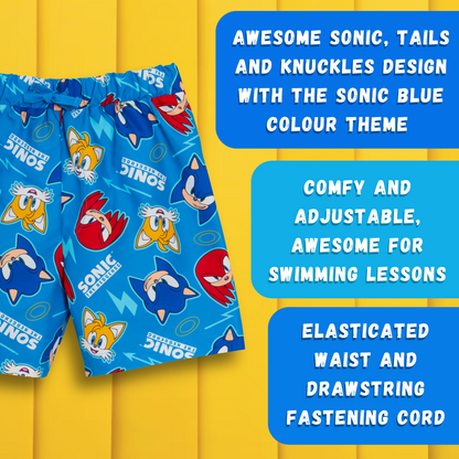 Boys Sonic The Hedgehog Swim Shorts Swimming Shorts Trunks Holiday Board Shorts