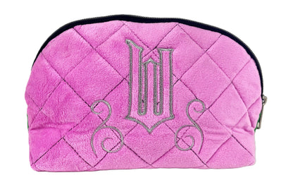 Wicked Quilted Velvet Make Up Bag Girls Womens Cosmetic Toiletries Pencil Case