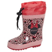 Girls Minnie Mouse Tie Top Wellington Boots