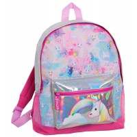 Girls Emoji Large Backpack For Kids Unicorn School Bag Travel Sport Bag Rucksack
