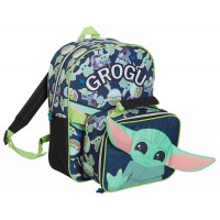 Mandalorian Backpack With Lunch Bag Boys Baby Yoda Matching School Bag Set Grogu