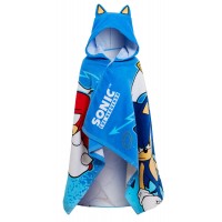 Sonic The Hedgehog Hooded Towel Kids Poncho Beachtowel Bath Towel Swimming Wrap